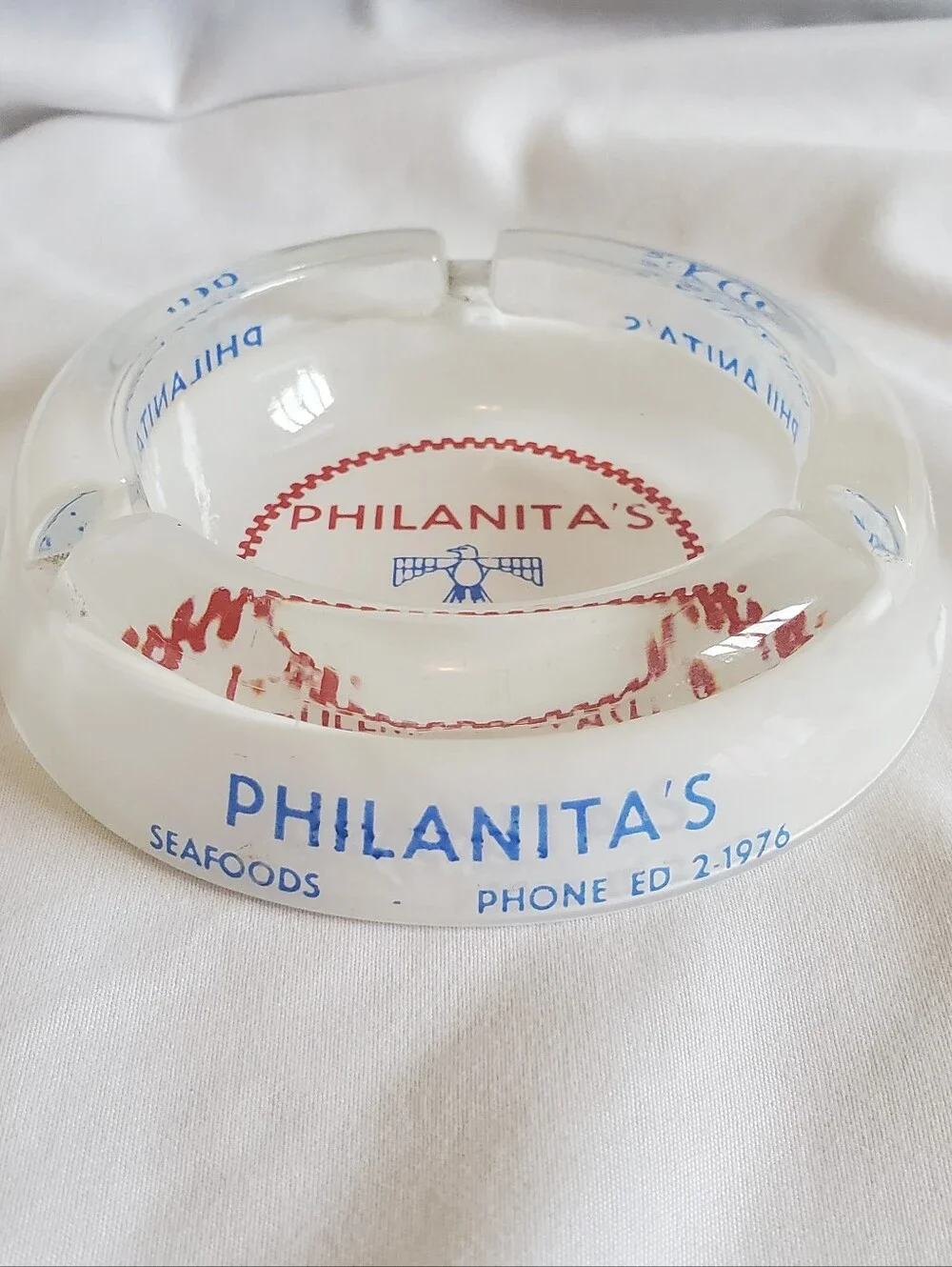 Philanitas Resturaunts Pullman Wash Vtg Ashtray Steaks Seafood Chicken ED 2-1976